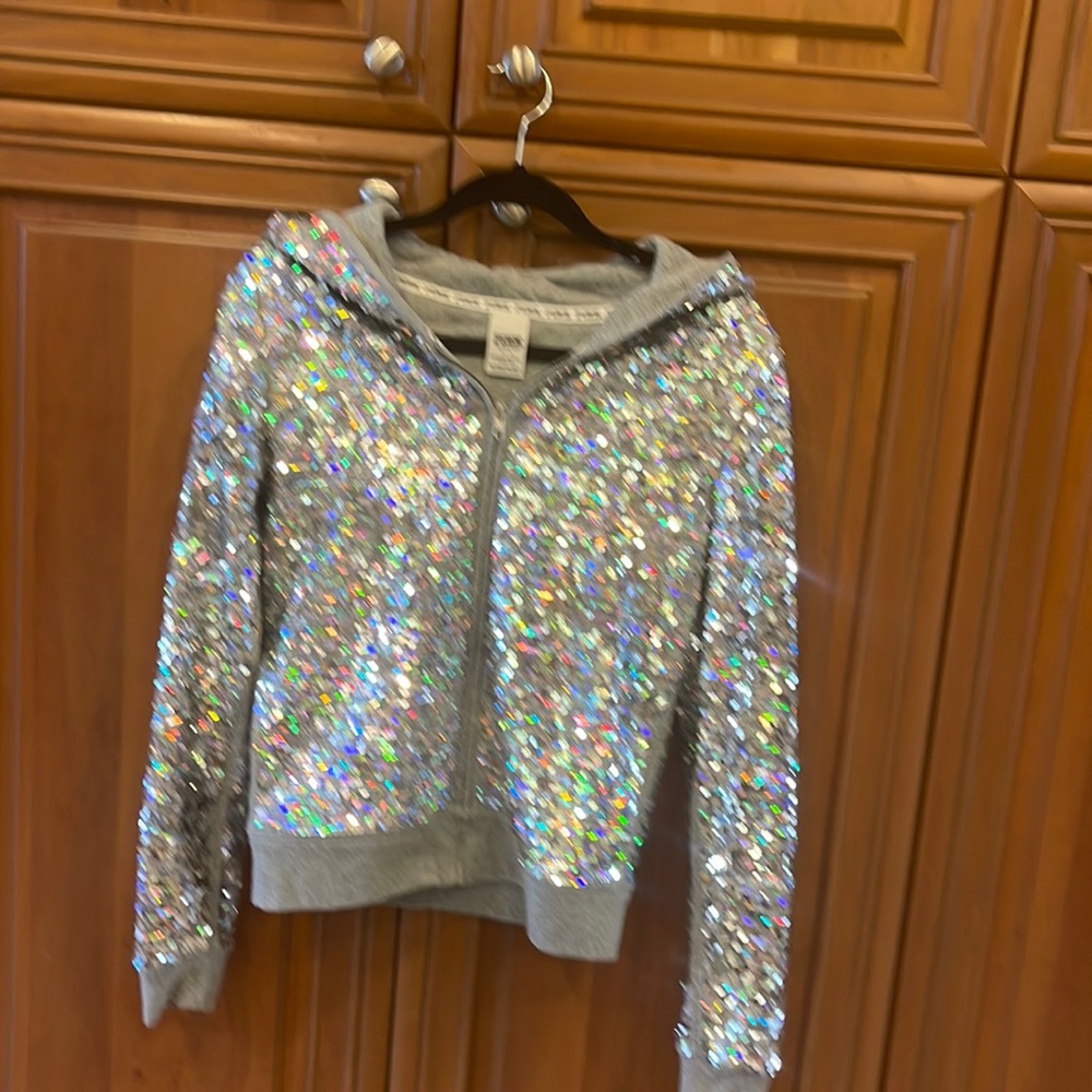 Pink Victoria’s Secret rare sequin disco hoodie